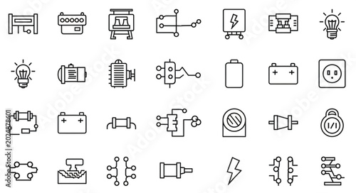 Photos Collection of electrical engineering schematic symbols and components