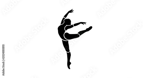 Cuadro en lienzo Ballet dancer silhouette on white