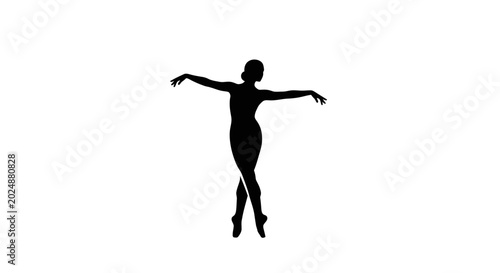 Foto Ballet dancer silhouette on white
