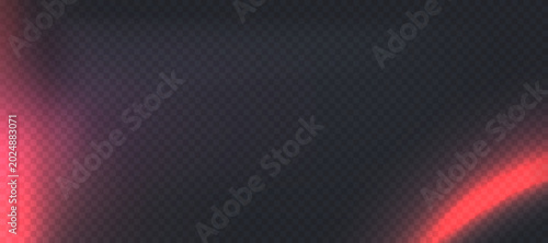 Camera lens burn effect on transparent background. Film leak filter with light overlay effect for mobile photo, flare bokeh png bg, vector illustration. Burn red and orange gradient glow.	
