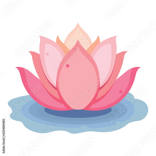 Foto Pink lotus flower blooming on water, representing spiritual growth, purity, tran