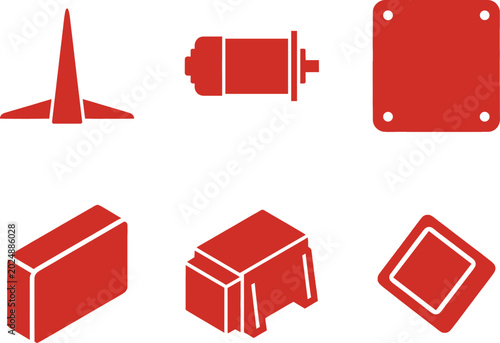 Waste sensors icon set for smart management with level sensor and data transmitter