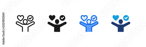Foto Acceptance Heart Checkmark Icon multiple style collection