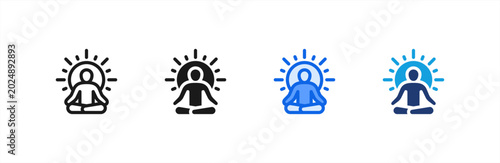 Konstfotografi Morning Meditation Sunrise Yogi Icon multiple style collection
