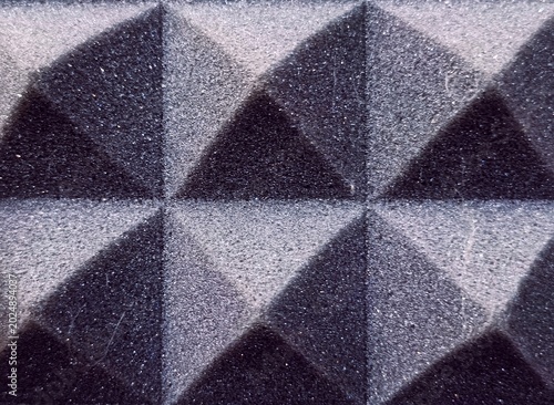 Bilde på lerret Close-up of grey acoustic foam panel texture background
