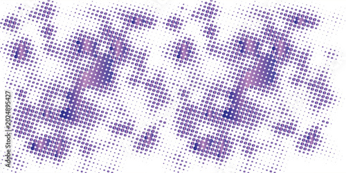 Abstract purple halftone brush stroke background with diagonal lines and digital grunge texture. Vector ilustration