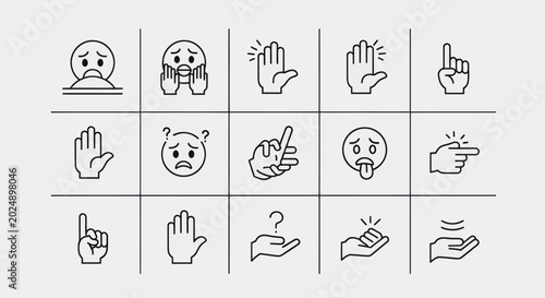 Set of simple line icon illustrations
