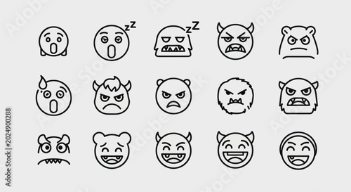 Bild auf Leinwand Set of various emoji icons
