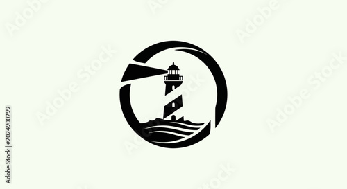 Lighthouse icon illustration against white