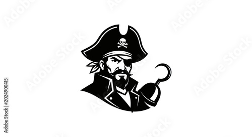 Fotografía Pirate illustration in black and white