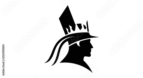 Silhouette profile with crown