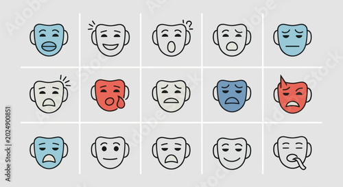 Set of various expression icons