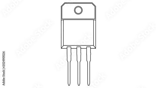 Electronic Component Transistor TO-220 Package Outline Drawing