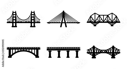 Fotografie Diverse Bridge Silhouettes Collection: Iconic Structures, Engineering Marvels, U