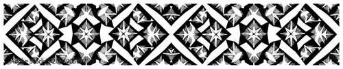 Obraz na płótnie Traditional geometric folk embroidery pattern horizontal border in cross stitch