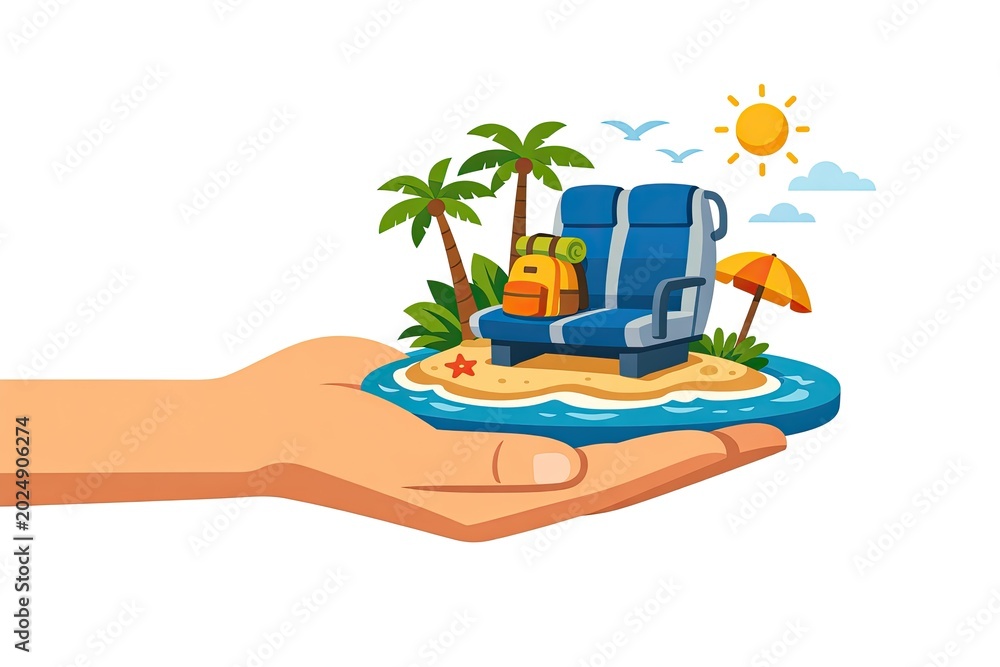 Fototapeta premium A person's hand holds a piece of luggage, ready for travel