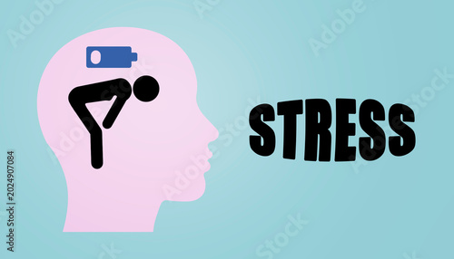 Burnout icon with Low Battery stickman and brain on fire representing emotional stress work pressure and mental