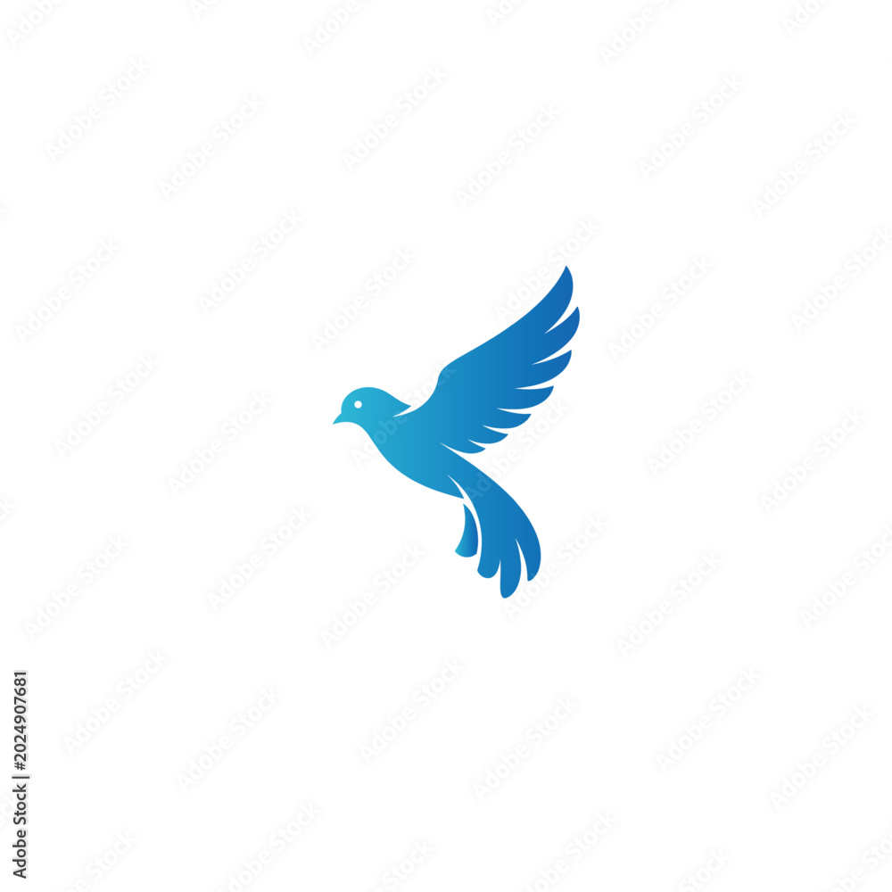 Fototapeta premium Flying Bird Minimalist Silhouette Icon