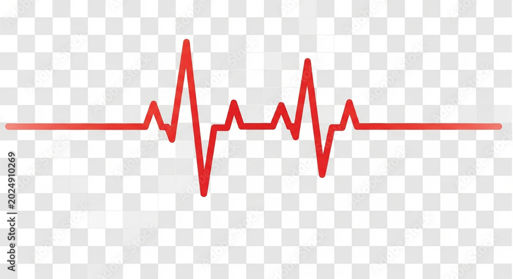 Fototapeta premium Red heart rate monitor line showing a healthy cardiac pulse rhythm