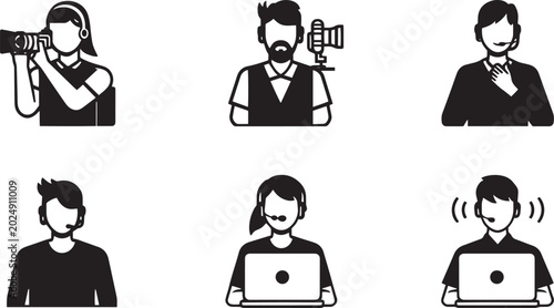 Bild auf Leinwand Online customer support customer service agent line call center and technical as