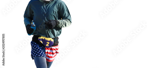 One Runner Wearing American Flag Shorts