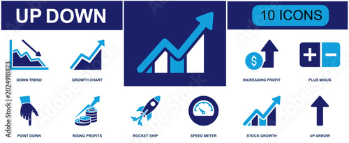 Tableau sur toile Business trend icon set