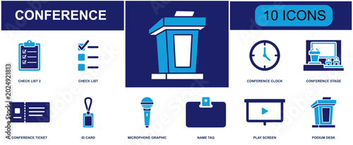 Foto Conference icon set