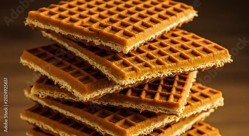 Steaming stack of traditional Dutch stroopwafels, featuring rich texture and golden-brown color.