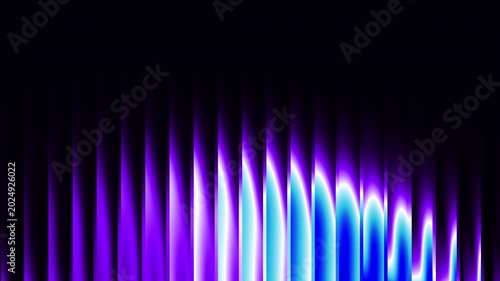 Abstract color fractal glass line glowing effect, glowing multicolor seamless loop dark background elegant visual with dynamic movement.