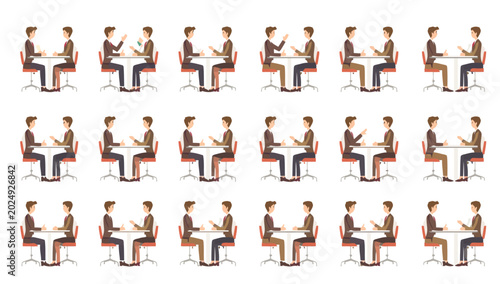 Foto Businessman sitting on chair working.