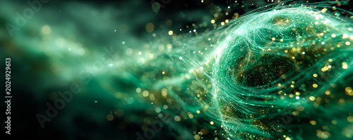 abstract network visualization of smart city connectivity in cyan and emerald light