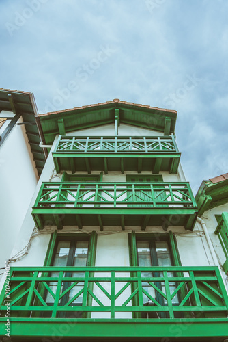Colorful Traditional Fisherman Houses in La Marina District of Hondarribia, Basque Country, Spain