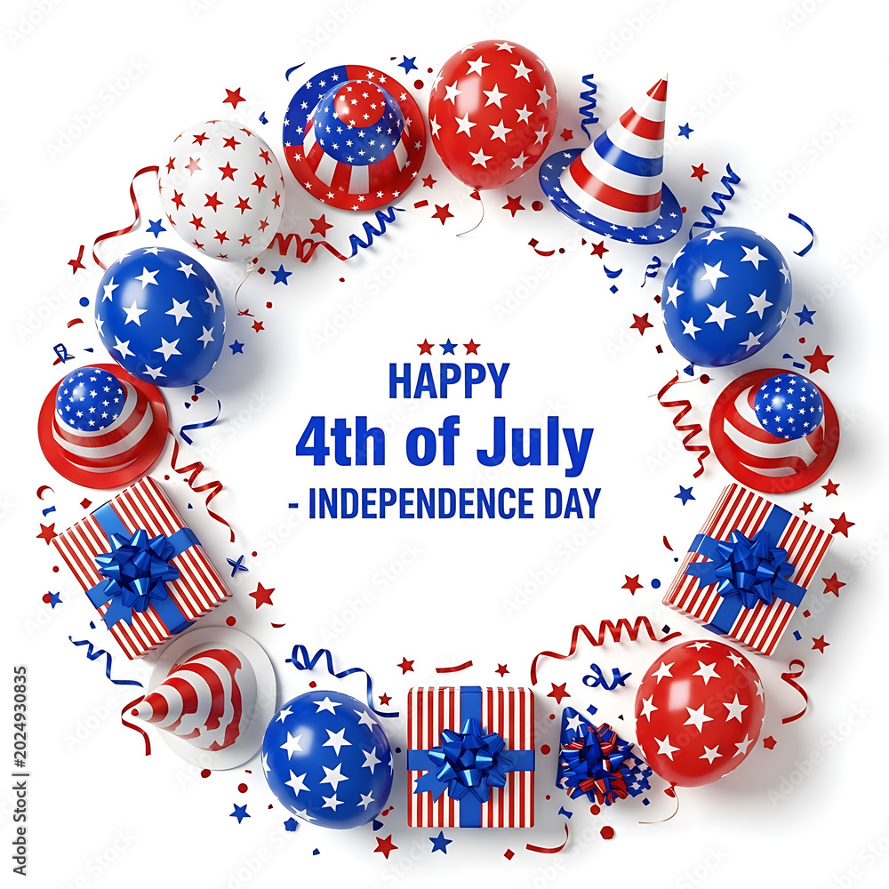 Obraz premium Patriotic 4th of July Independence Day celebration decorations