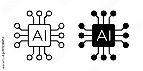 Bild auf Leinwand Modern artificial intelligence chip symbol representing AI processors, machine learning systems, smart computing, and advanced digital technology
