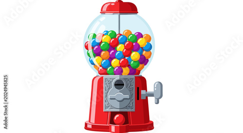 Fotografía Vintage Gumball Machine Filled with Colorful Candies