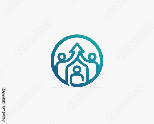 Team work logo design 