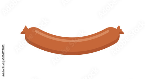 Canvas Print Fresh Grilled Sausage Isolated on White Background