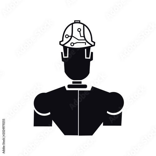 Vector icon logo, robot, worker, automated work
