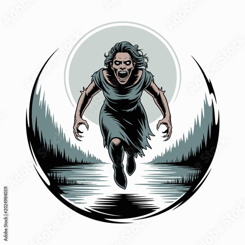 Photos Woman running with long hair outdoors.