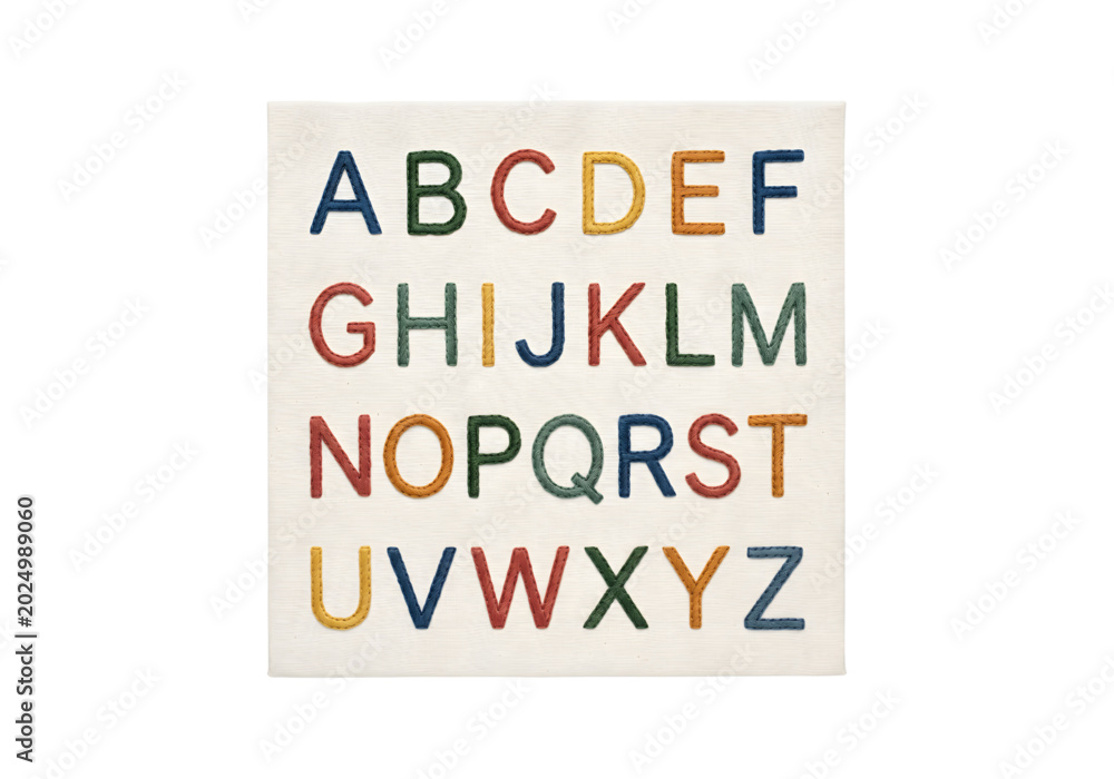 Fototapeta premium Alphabet letters colorful png on transparent background