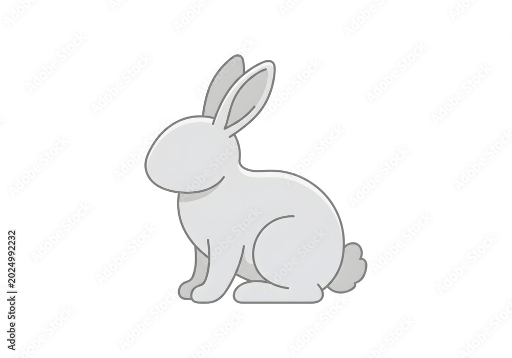 Fototapeta premium gray rabbit png on transparent background