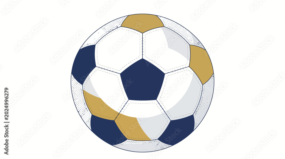 Fototapeta premium Soccer ball with gold accents.
