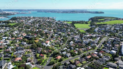 Orakei Homes Overlooking Waitemata Harbour, Scenic Auckland Aerial, New Zealand