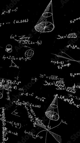 mathematics MATH meme overlay animation in layered algebra handwritten on chalkboard