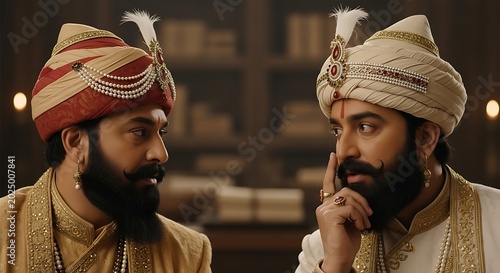 Two men in traditional Indian attire.