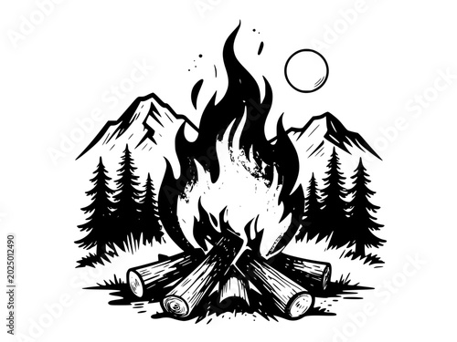 vector illustration of a fire