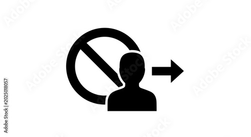 No people allowed sign icon.