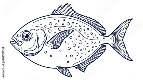 Tableau sur toile Illustration of a Spotted Fish