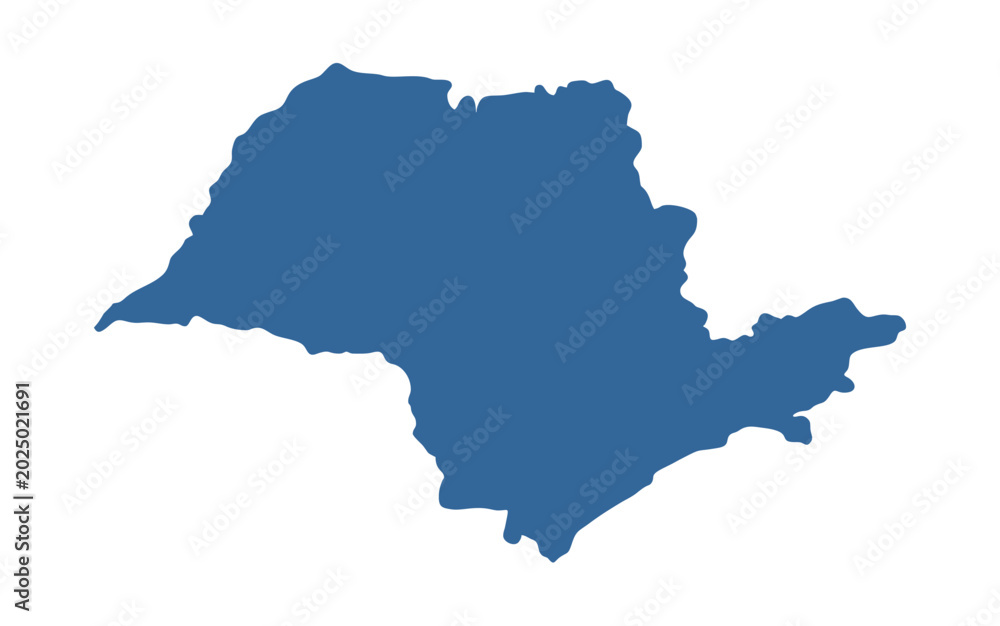 Obraz premium Vector illustration of the map of the state of São Paulo.