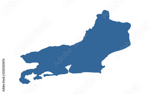 Bild auf Leinwand Vector illustration of the map of the state of Rio de Janeiro.